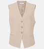 Linen-blend vest