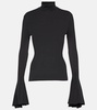 Ruffled turtleneck jersey top 