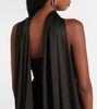 Ophelia caped satin-trimmed maxi dress