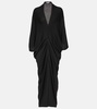 Rodin draped wool jersey maxi dress