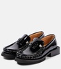 Logo faux leather loafers