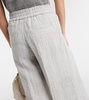 Low-rise linen-blend wide-leg sweatpants