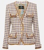 Checked cotton-blend jacket