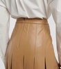 Herson pleated faux leather midi skirt