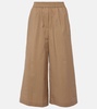 High-rise cotton-blend culottes