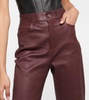 Terry high-rise straight leather pants