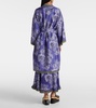 Printed silk twill robe