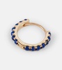 Eternity 14kt gold single hoop earring with lapis