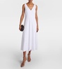 Linen-blend midi dress