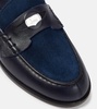 Penny suede-trimmed leather loafers