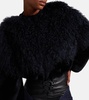 Cropped shearling blouson