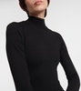 High-neck wool-blend catsuit