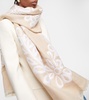 Broderie anglaise wool and silk scarf