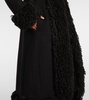 Faux fur-trimmed wool coat