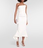 Suffix off-shoulder crêpe gown