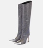 Metallic knee-high boots