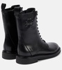 Leather combat boots