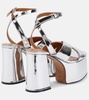 Mirrored leather platform sandals