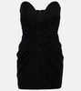 Pinstripe strapless minidress