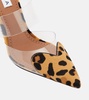 The Heart Leopard-Print Calf Hair and Pu Mules