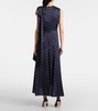 Bow-detail polka-dot maxi dress