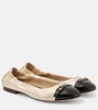 Metallic leather ballet flats