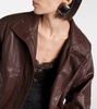 Leather bomber jacket