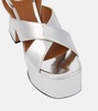 Mirrored leather platform sandals