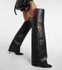 Shark Lock leather over-the-knee boots