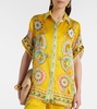 silk satin short-sleeved shirt