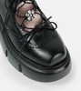 Embellished leather platform brogues