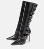 Tyra 105 snake-effect leather boots