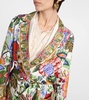 Floral silk wrap jacket