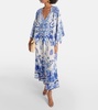 Printed silk kaftan