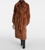 Faux fur wrap coat