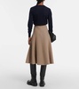 Wool-blend midi skirt