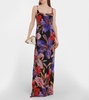 Floral silk-blend maxi dress