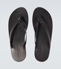 Leather thong slides