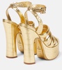 Britney croc-effect leather platform sandals