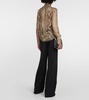 Snake-print silk blouse