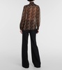 Carina snake-effect printed silk blouse