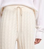 Cable-knit wool-blend wide-leg pants