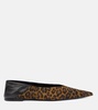 Nour leopard-print leather-trimmed mules