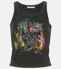 Printed cotton jersey tank top