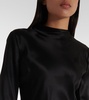 Delwyn silk satin turtleneck top