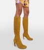 Suede knee-high boots