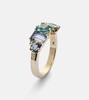 14kt yellow gold ring with diamonds and topaz