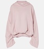 Oversized draped cotton hoodie