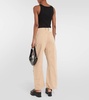 High-rise wide-leg denim cargo pants