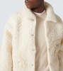 Patch-appliqué faux shearling jacket